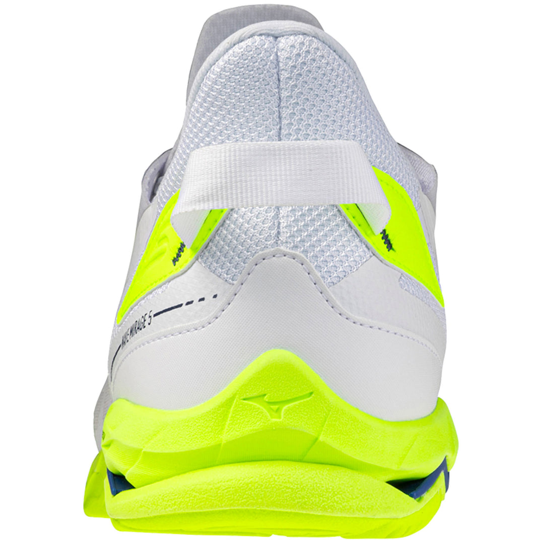 mizuno wave mirage 5 blanc jaune fluo bleu