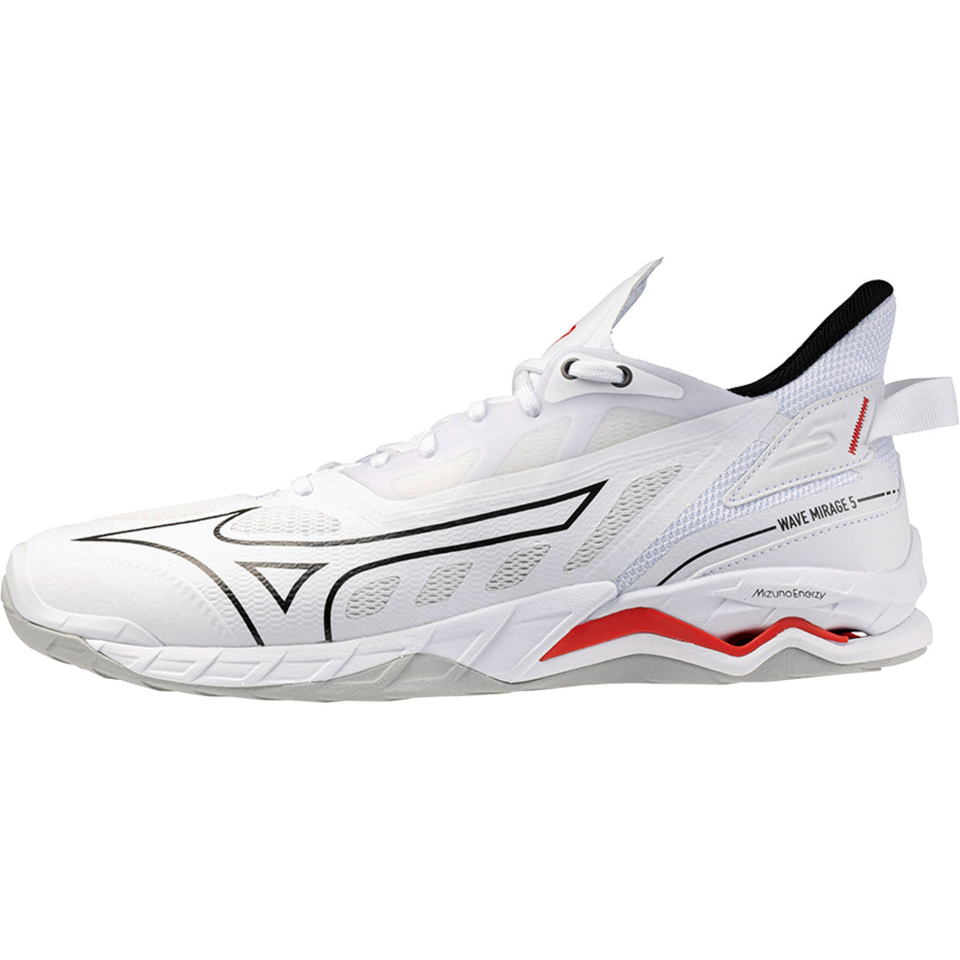 mizuno wave mirage 5 blanc rouge noir