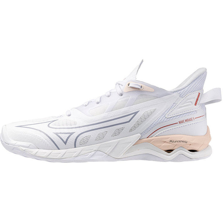 mizuno wave mirage 5 femme blanc beige gris