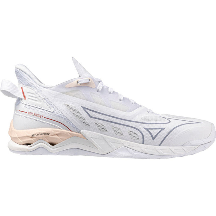 mizuno wave mirage 5 femme blanc beige gris