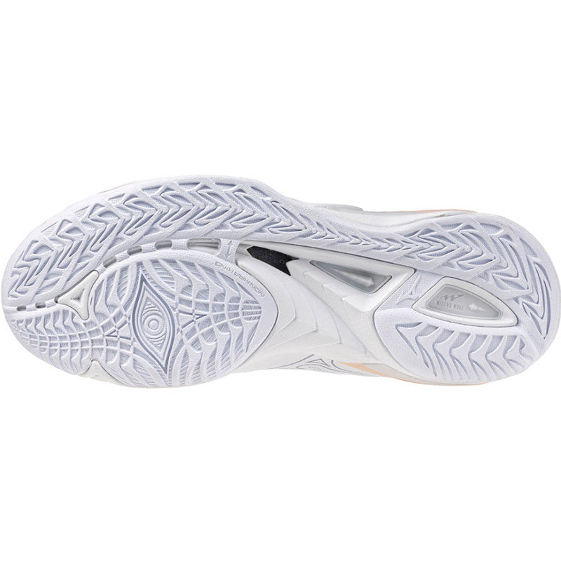 mizuno wave mirage 5 femme blanc beige gris