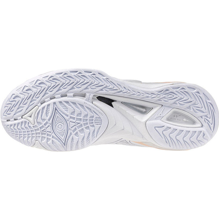 mizuno wave mirage 5 femme blanc beige gris