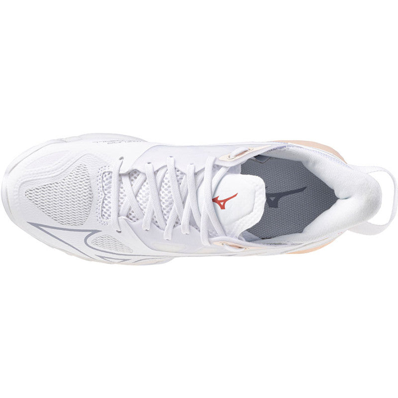 mizuno wave mirage 5 femme blanc beige gris
