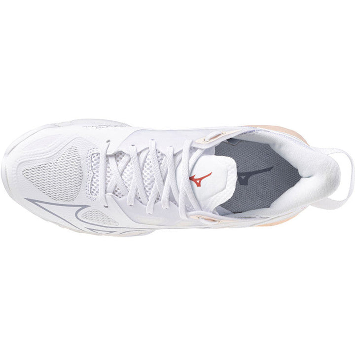mizuno wave mirage 5 femme blanc beige gris