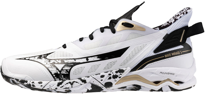 mizuno wave mirage 5 kakizome blanc noir or