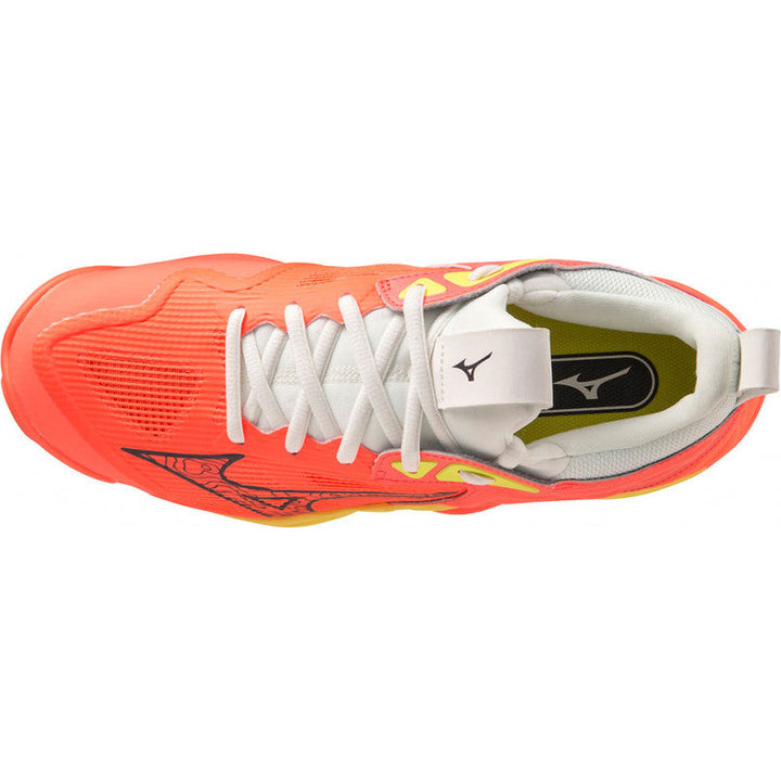 mizuno wave momentum 3 corail jaune blanc