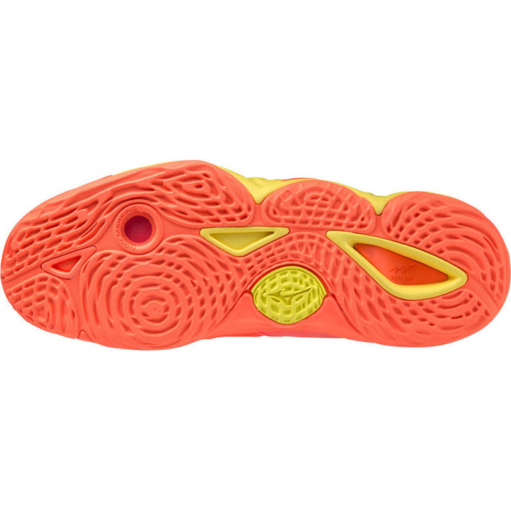 mizuno wave momentum 3 corail jaune blanc