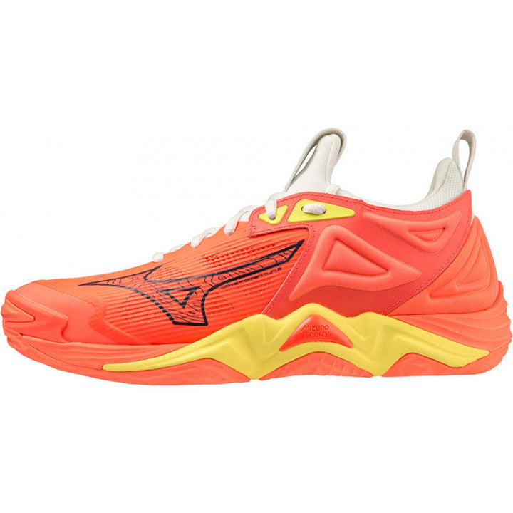 mizuno wave momentum 3 corail jaune blanc