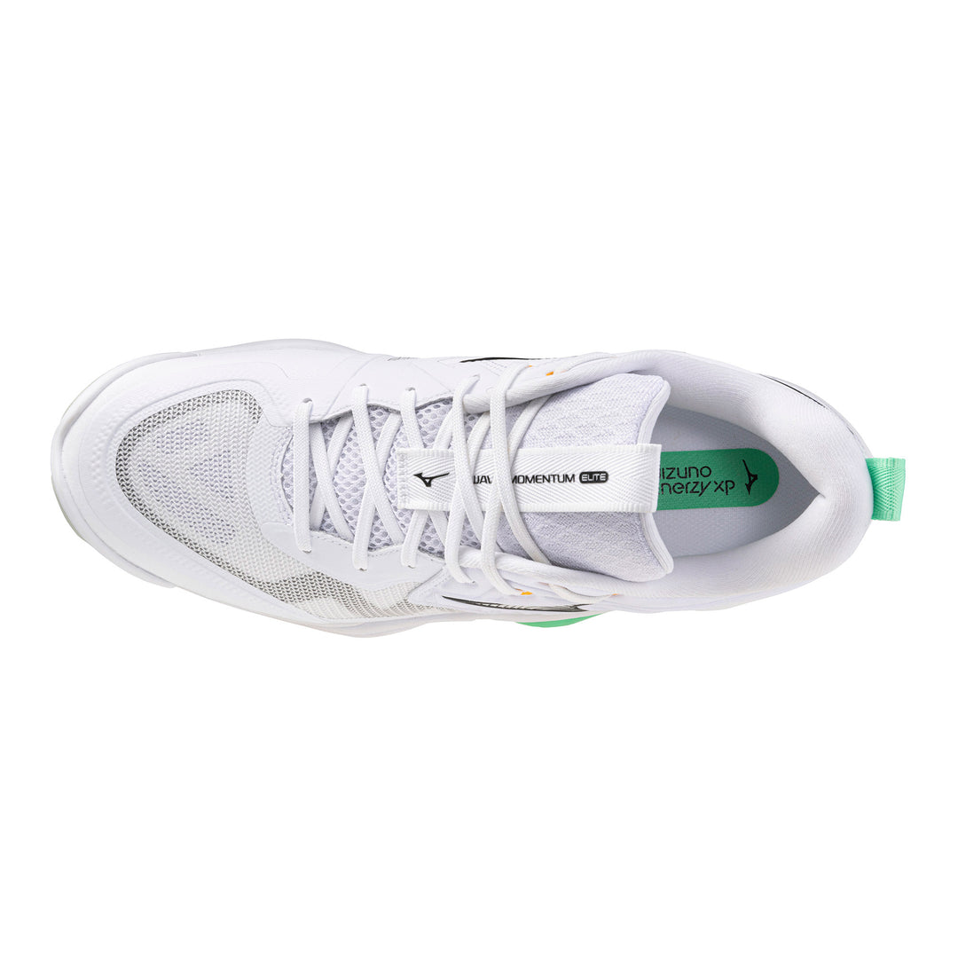mizuno wave momentum elite blanc gris vert