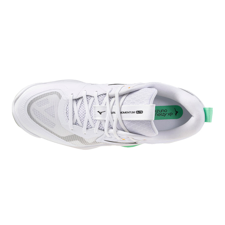 mizuno wave momentum elite blanc gris vert