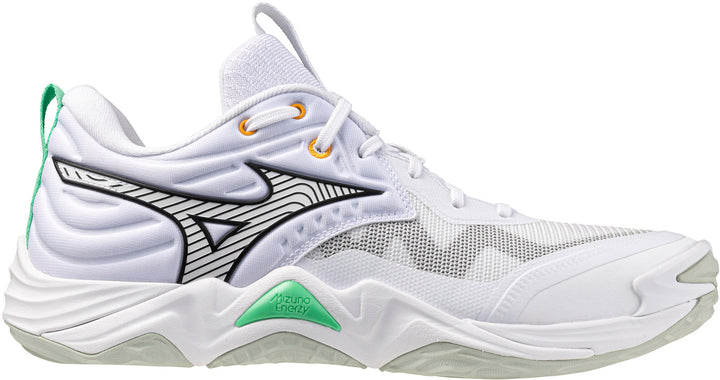 mizuno wave momentum elite blanc gris vert
