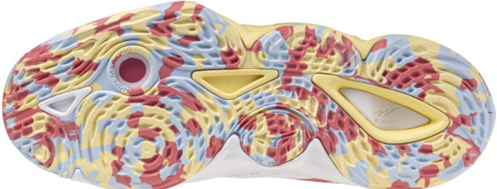 mizuno wave momentum elite blanc jaune orange vert