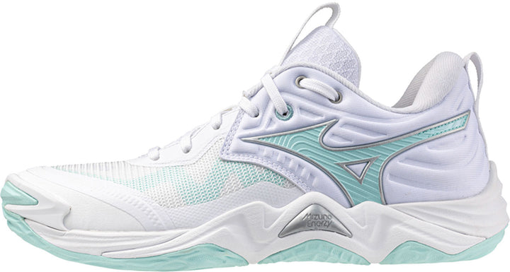 mizuno wave momentum elite blanc vert gris
