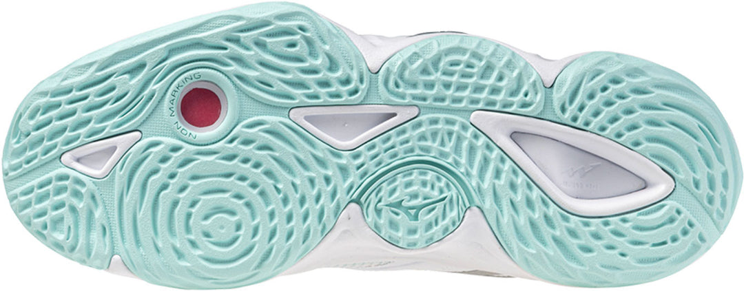 mizuno wave momentum elite blanc vert gris