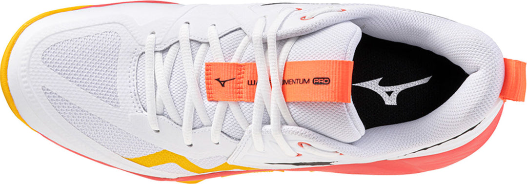 mizuno wave momentum pro blanc orange jaune