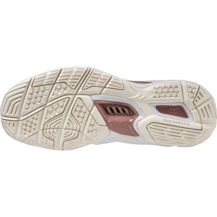 mizuno wave phantom 3 femme blanc bronze