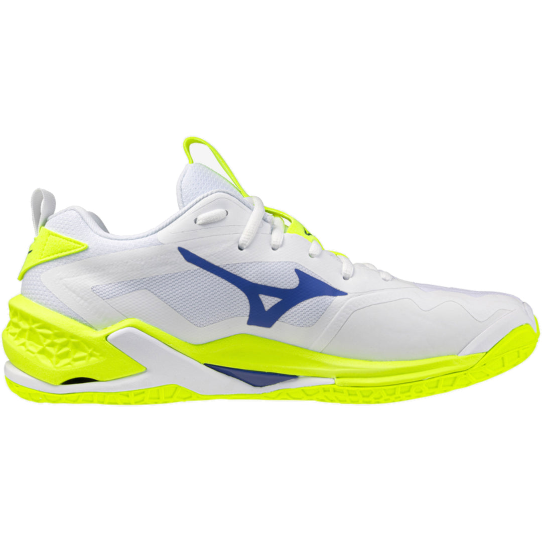mizuno wave stealth neo 2 blanc jaune fluo bleu