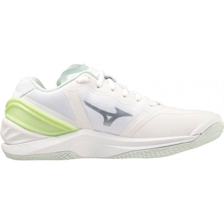 mizuno wave stealth neo femme blanc vert gris