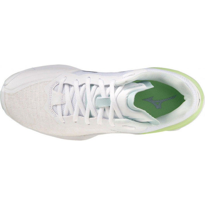 mizuno wave stealth neo femme blanc vert gris