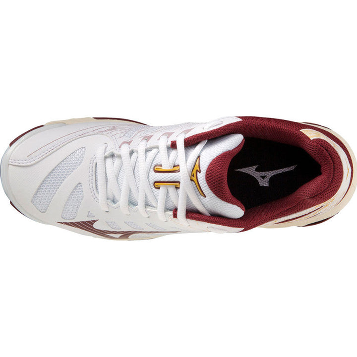 mizuno wave voltage femme blanc bordeau or
