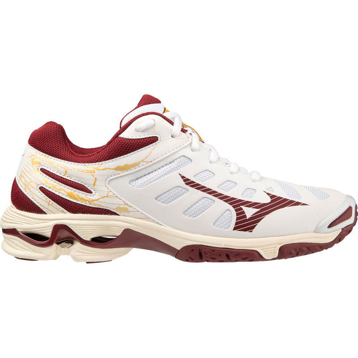 mizuno wave voltage femme blanc bordeau or