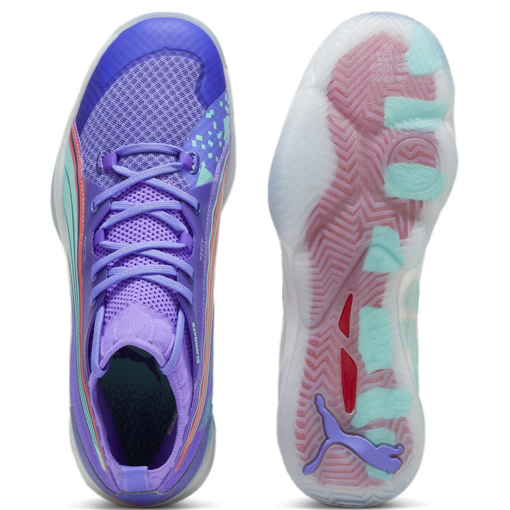 puma eliminate nitro sqd violet vert corail