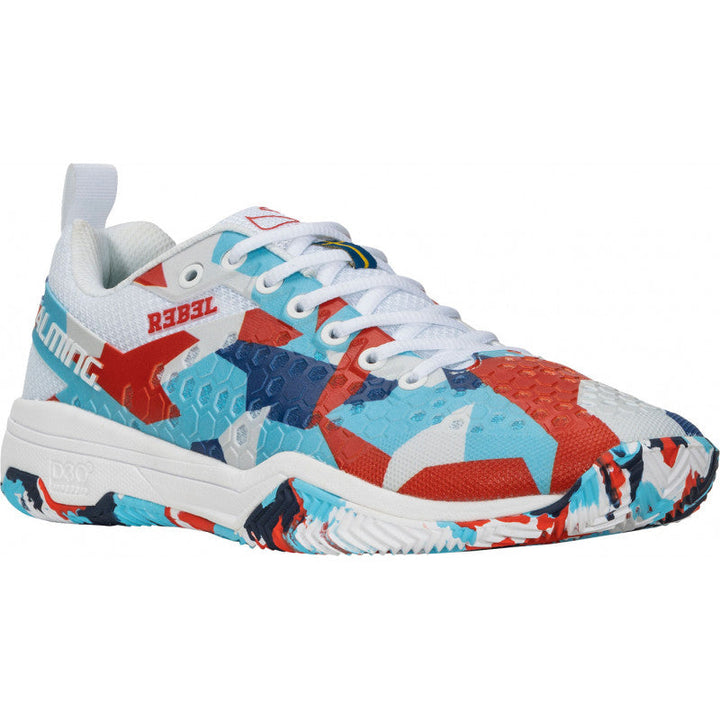 salming rebel camo etd rouge bleu blanc